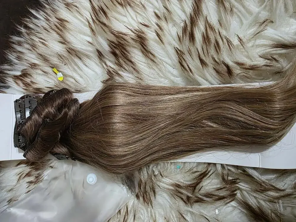 LaaVoo 100% Human Hair Clip-in Extensions #8-16-8 12-70G4 Y1A29G